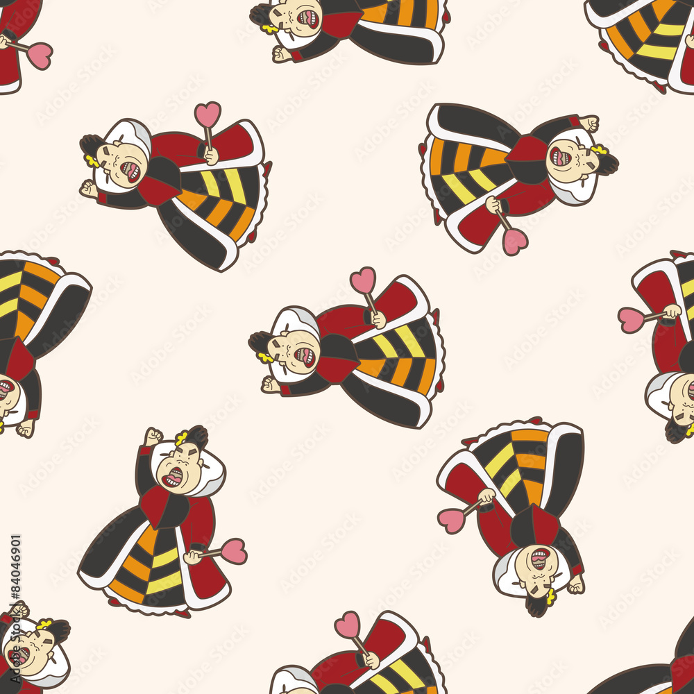 alice in wonderland , cartoon seamless pattern background