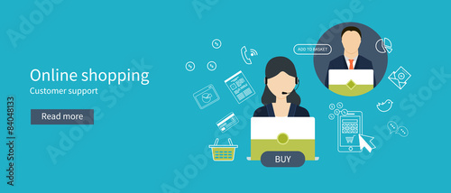 Set of flat design vector illustration concepts for customer