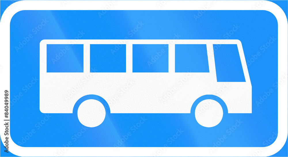 Road sign in Finland - Bus stop (long distance) Road sign in Finland - Bus stop (long distance)