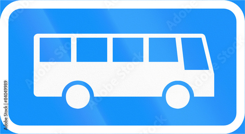 Road sign in Finland - Bus stop (long distance)