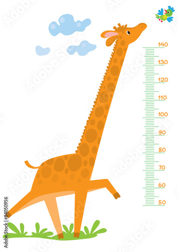 Meter wall with giraffe and bird
