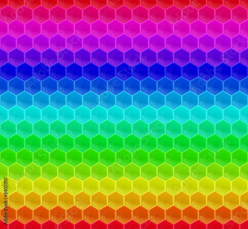 Colorized Pattern Hexagon Mosaic