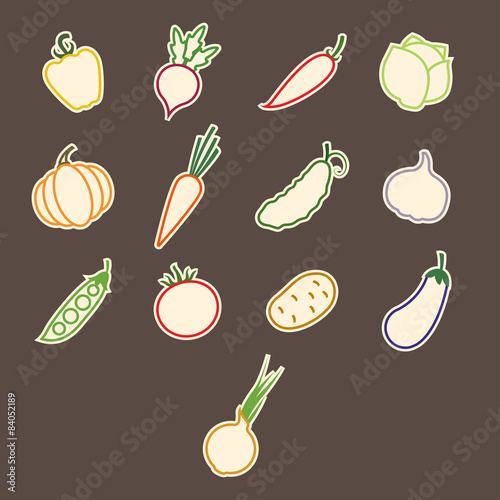 Stickers Contours Vegetables