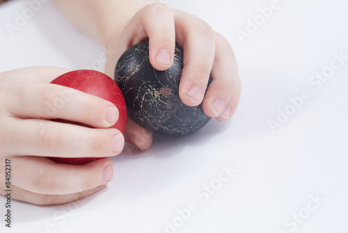 Easter eggs in the children's hands