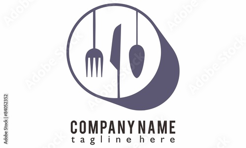 Fork spoon knife food logo vector