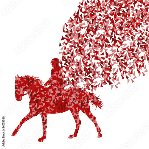 Horseback riding equestrian sport show with horse and rider vect