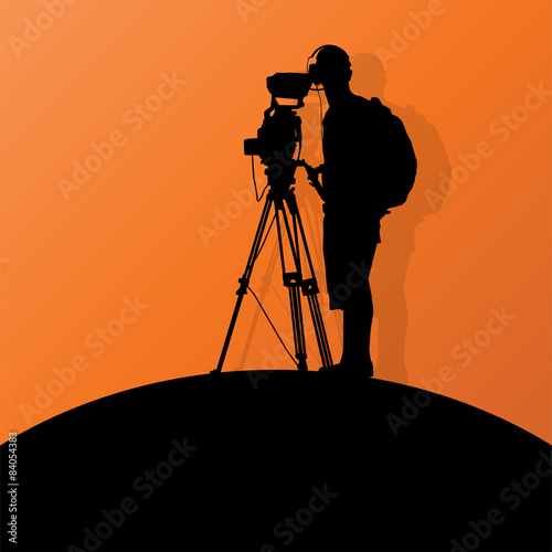 Cameraman silhouette vector