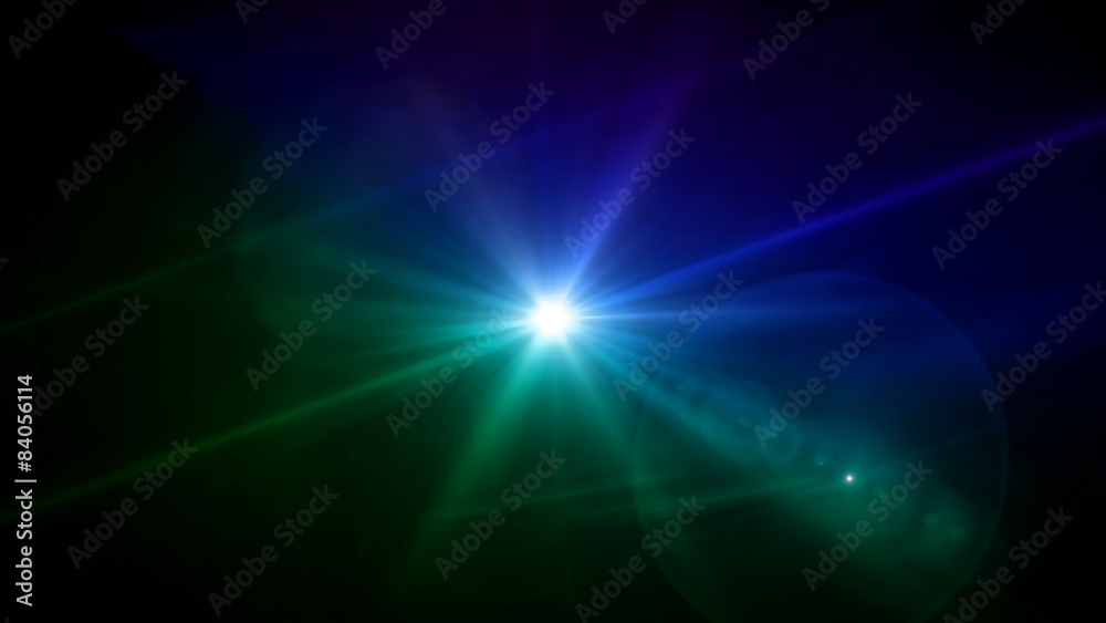 blue and green color lens star flare blue and green color lens star flare