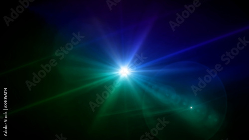 blue and green color lens star flare