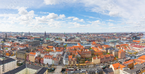 Aerial view of Copenhagen on a cloudy day