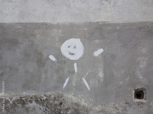 Weißes Graffitomännchen