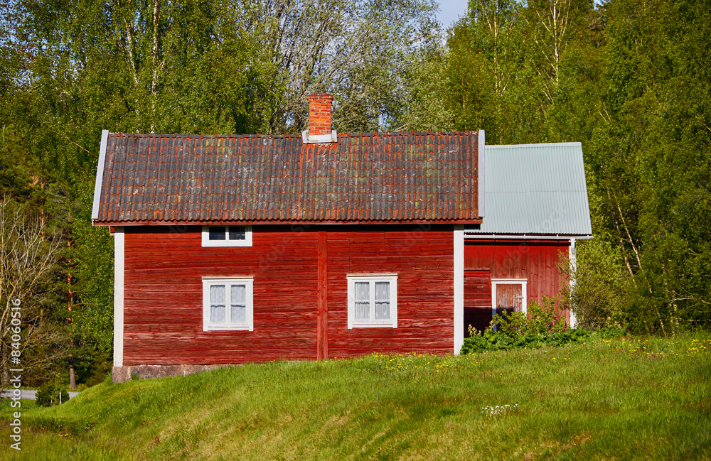 Obraz premium old 16th century cottages, culture from Sweden