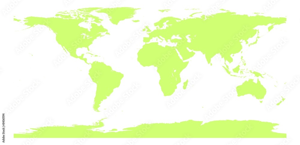 Weltkarte Farbe lemongrass