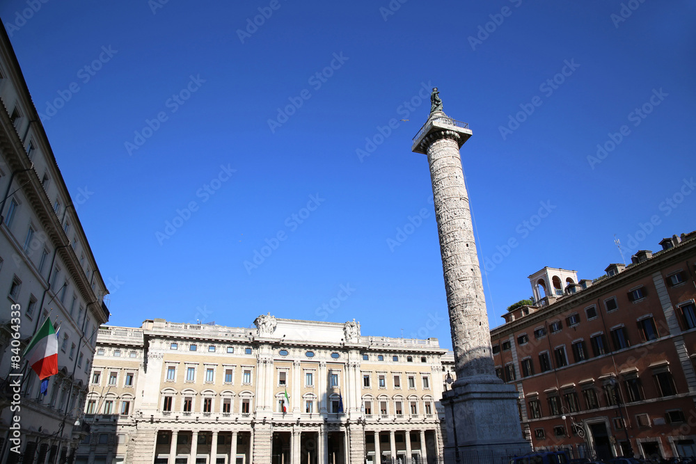 Square Piazza Colonna in Rome, Italy