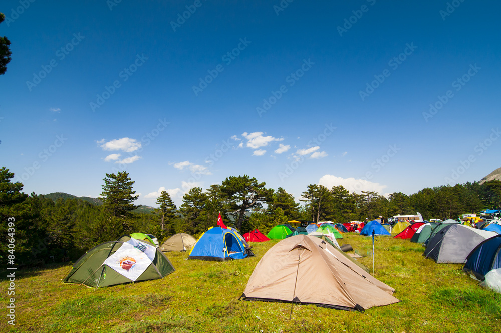 kamp alanı ve çadırlar