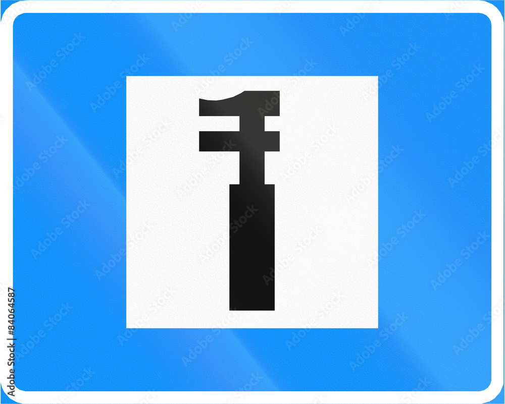 Fototapeta premium Finnish road sign no. 721. Breakdown service