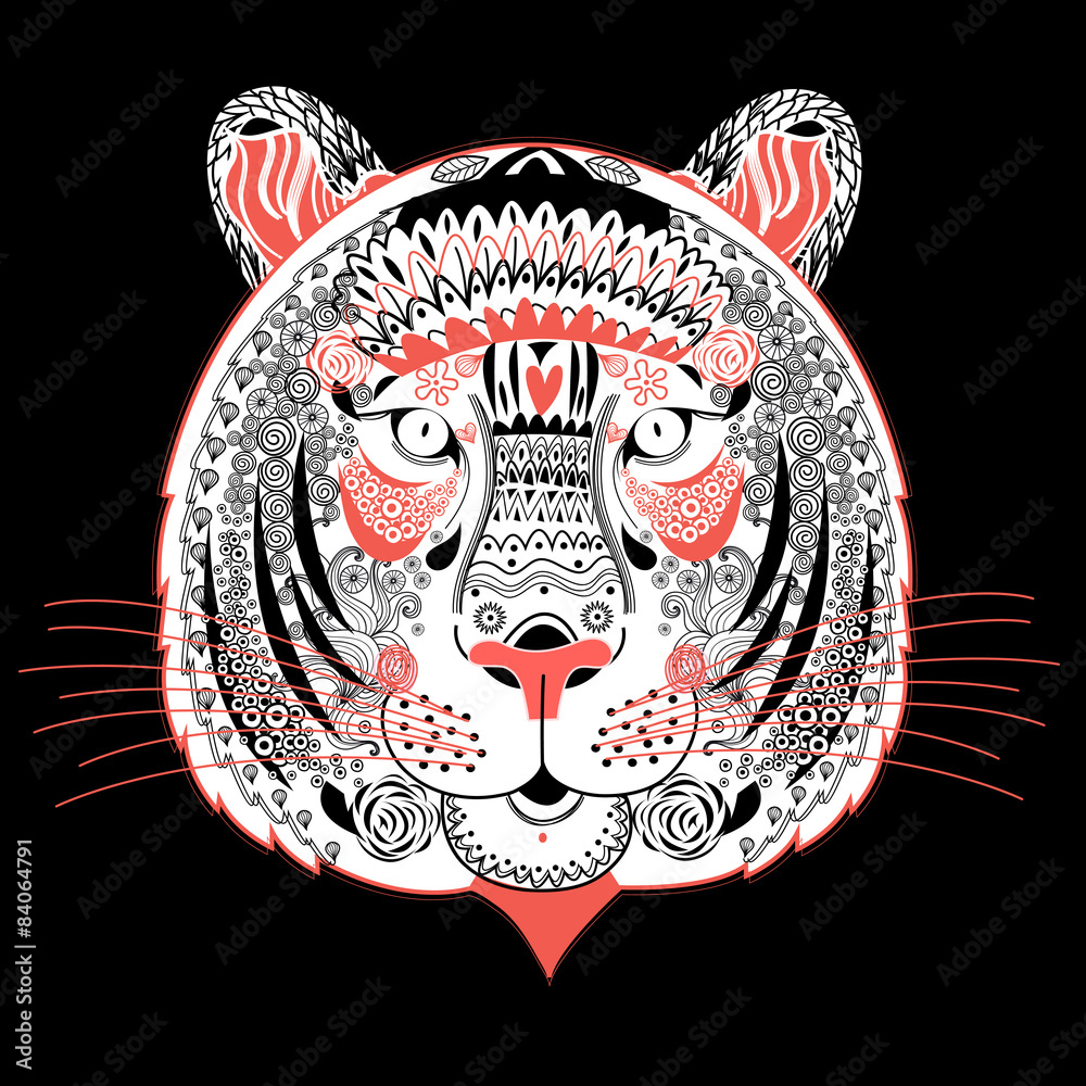 Portrait of ornamental tiger Portrait of ornamental tiger