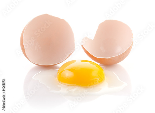 Broken Egg on white background