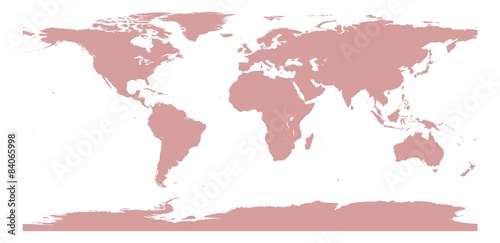 Weltkarte Farbe rose dust