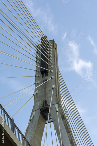 Detail of the cable-stayed bridge - Holy Cross Bridge, Warsaw #84066701
