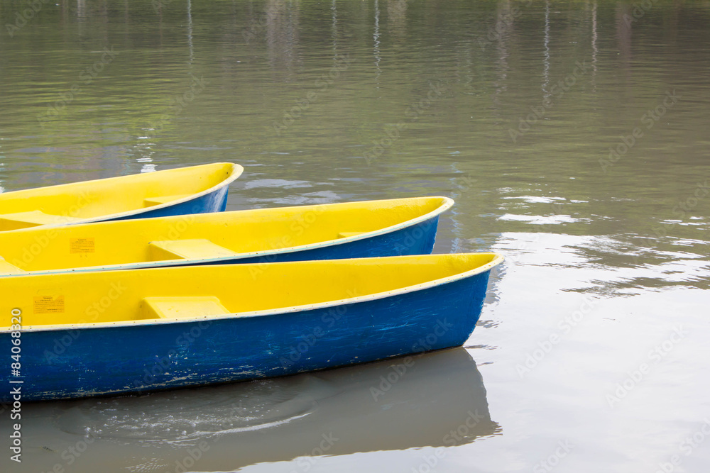 Colorful Plastic boat in the river