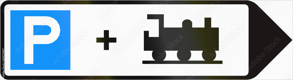 Finnish road sign no. 650. Direction sign showing park-and-ride facilities Finnish road sign no. 650. Direction sign showing park-and-ride facilities