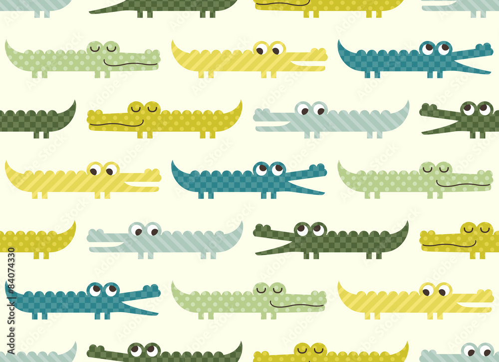 seamless crocodile cartoon pattern
