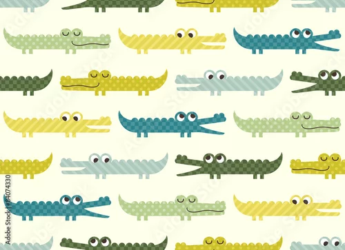 Obraz wzór kreskówka krokodyl bez szwu
