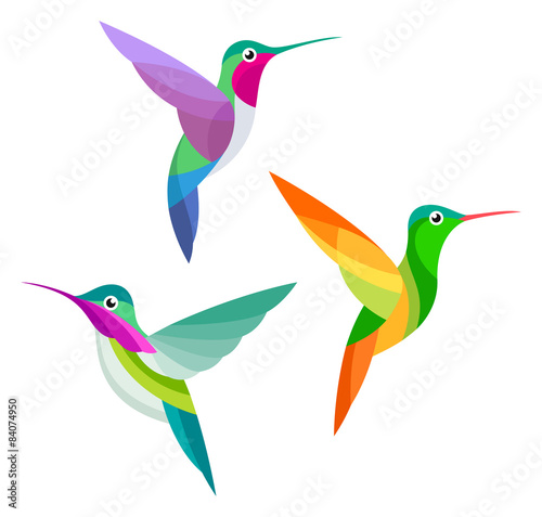 Stylized Birds - Hummingbirds