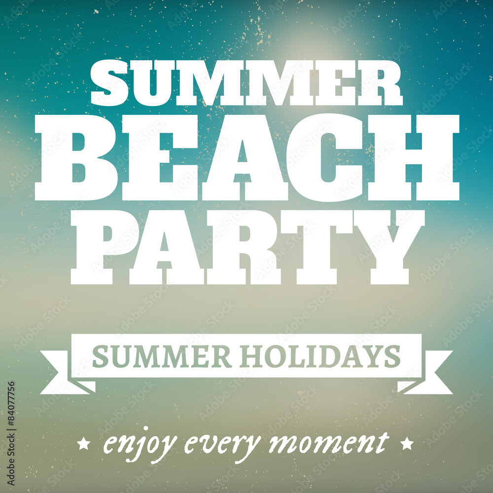 Summer beach party page with holidays Summer beach party page with holidays