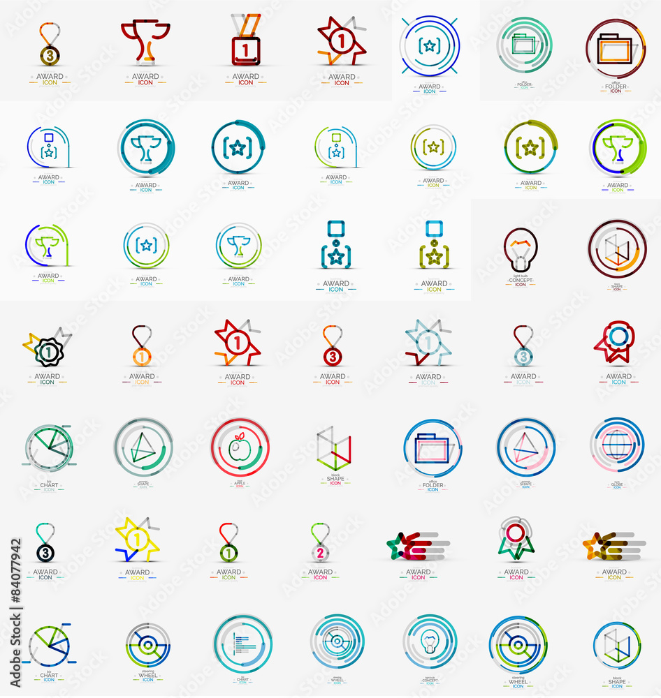 Large corporate company logo collection. Universal icon set for Large corporate company logo collection. Universal icon set for