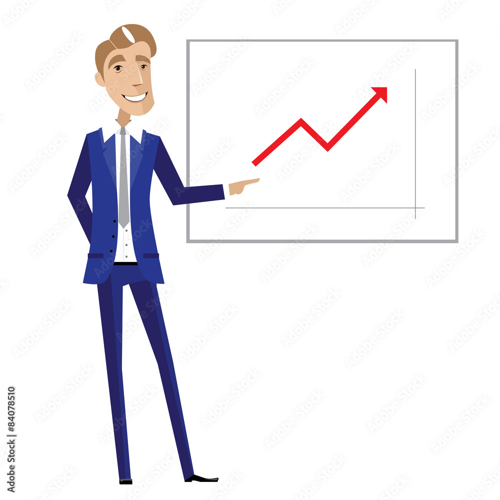 Business man pointing at chart Business man pointing at chart