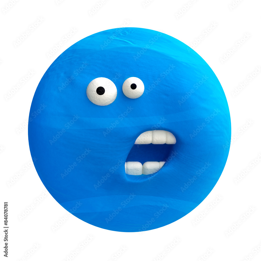 Fototapeta premium Cartoon funny planet plasticine or clay.