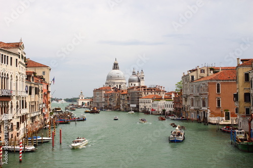 Busy traffic in the Grand Canal in Venice. © lettlebird