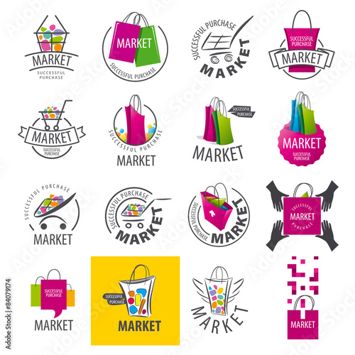 large set of vector logos for market