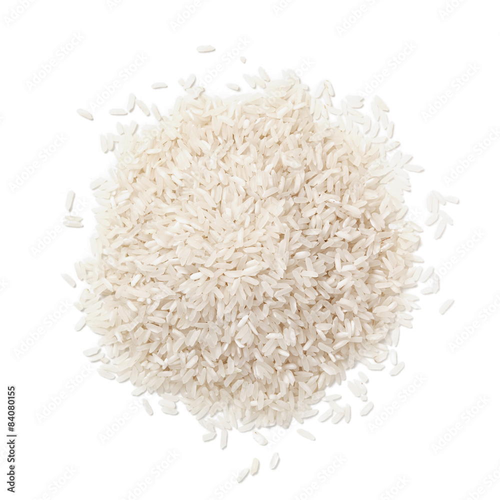 Pile of white rice isolated on white background. Pile of white rice isolated on white background.