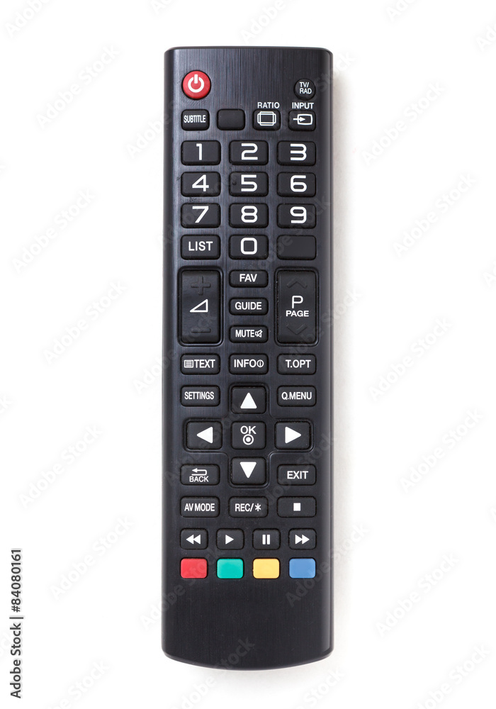 TV remote control isolated on white background. TV remote control isolated on white background.