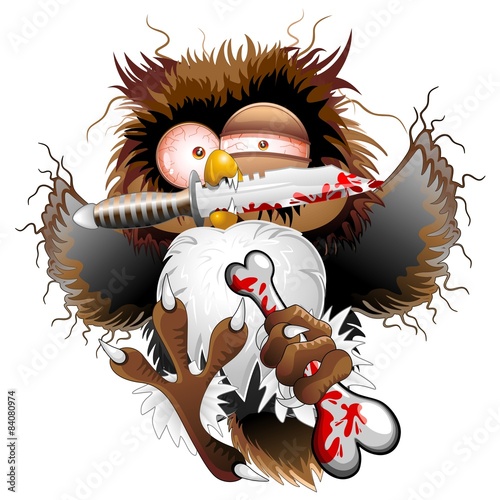 Psycho Owl Cartoon Killer