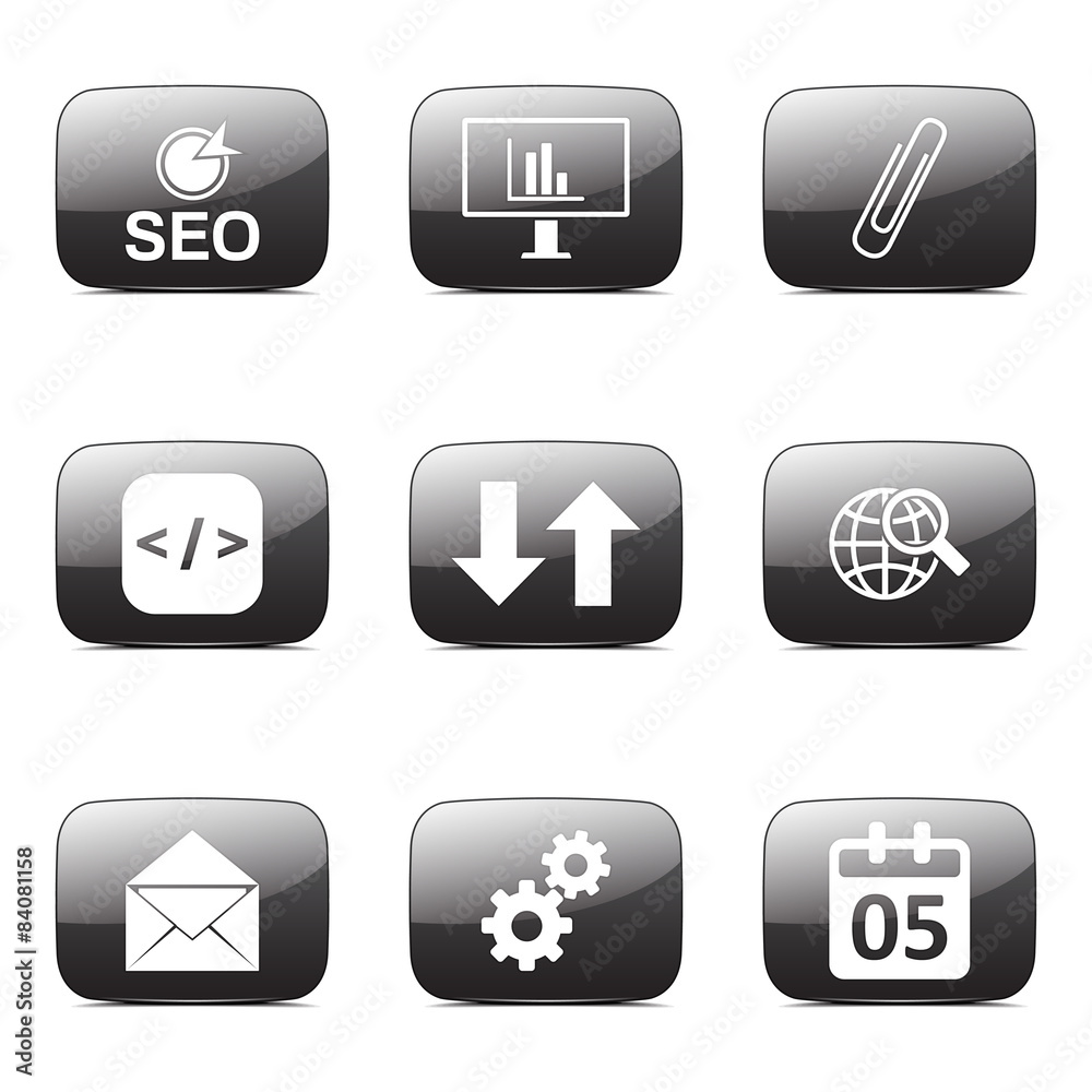 SEO Internet Sign Square Vector Black Icon Design Set 6 SEO Internet Sign Square Vector Black Icon Design Set 6