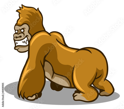 vector illustration of brown gorilla 