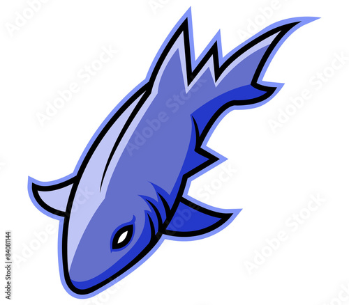 A Blue shark  illustration.