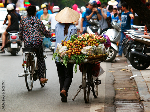 Street flower and fruits vendors