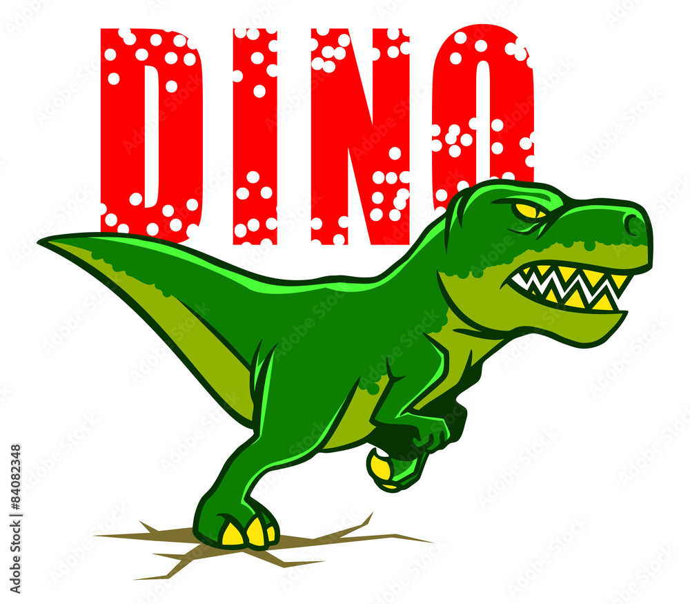 Naklejka premium vector illustration of running dino