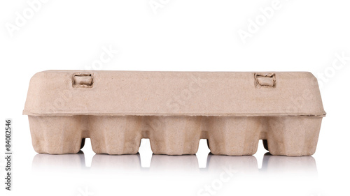 eggs in an egg carton on a white background