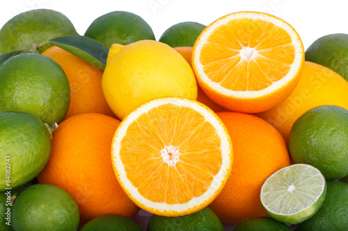 Mix of fresh citrus fruits