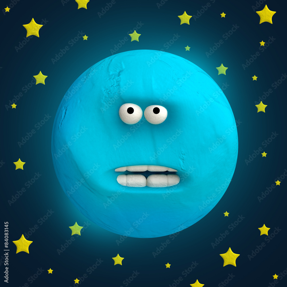 Cartoon funny planet plasticine or clay. Cartoon funny planet plasticine or clay.