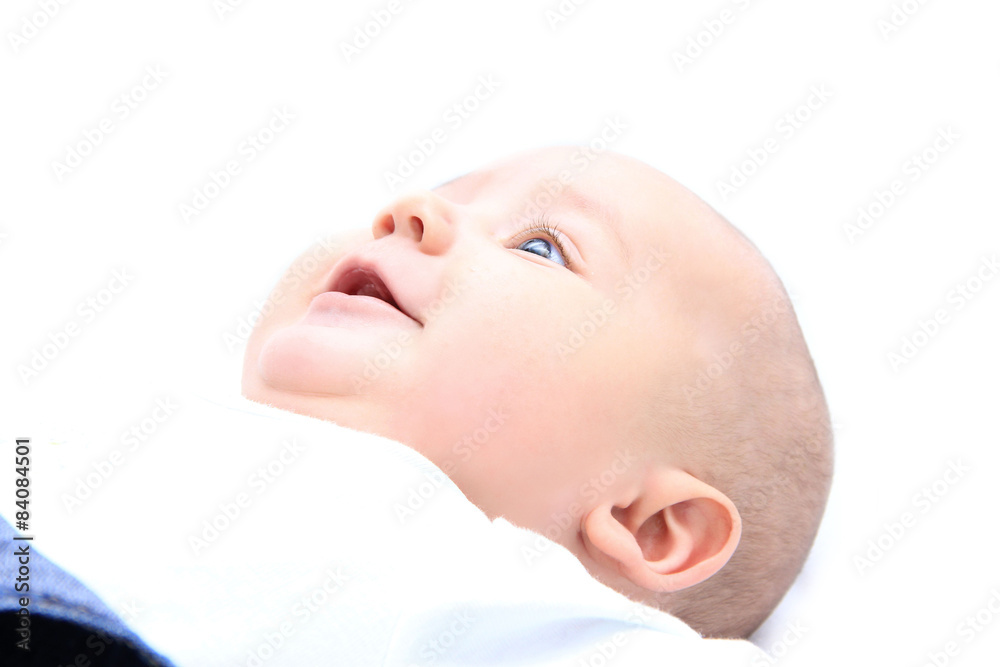 Cute baby boy on white background Cute baby boy on white background