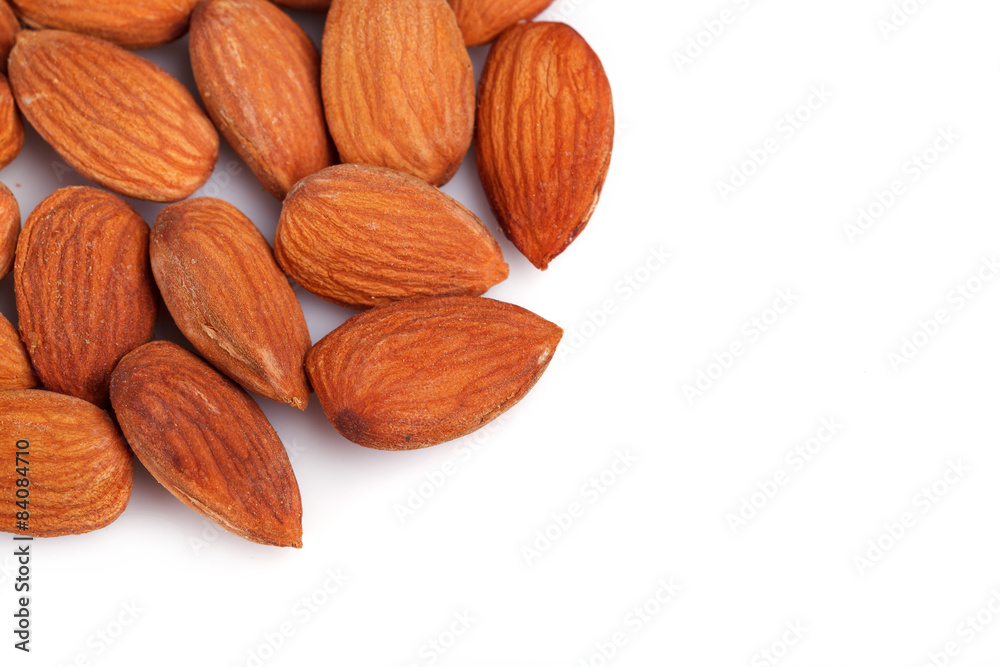 almond nuts isolated on white background almond nuts isolated on white background