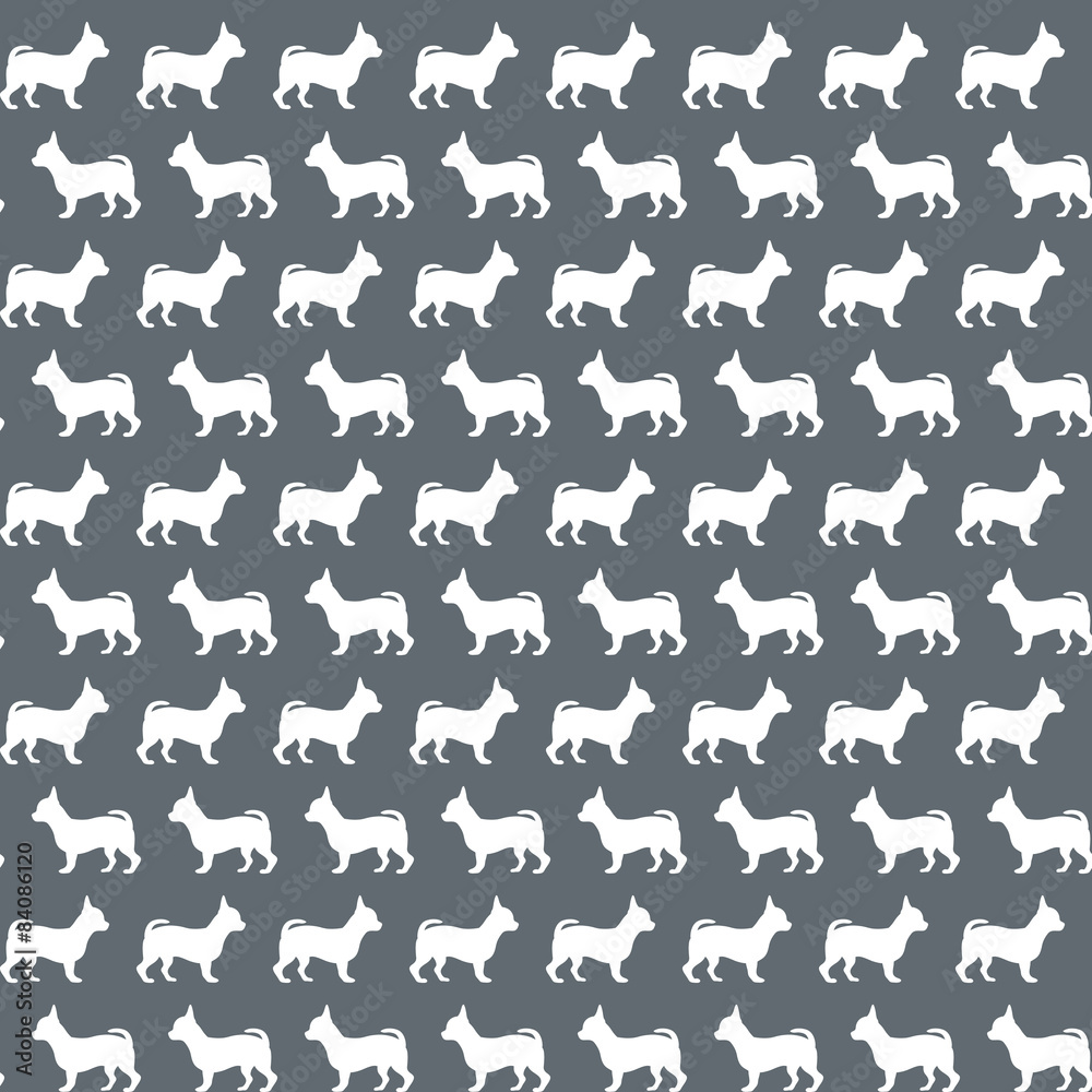 Seamless pattern with dog's silhouettes