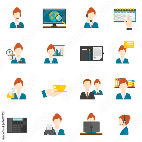 Personal Assistant Flat Icons